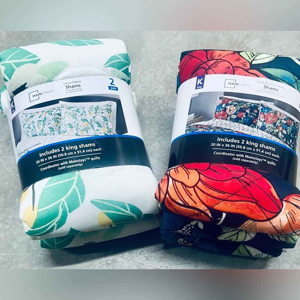 Mainstays King Size Pillow Shams (2 sets)